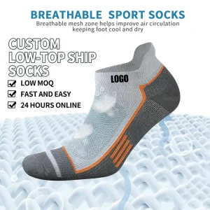 Custom Athletic Ankle Socks for Men Breathable Moisture-Wicking Running Socks with Reinforced Cushioning