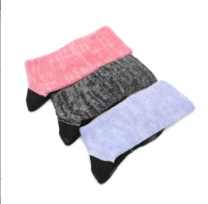 Custom Athletic Bamboo Fiber Diabetic Socks Plus Size Crew Socks Extra Loose Ribbed Cuff