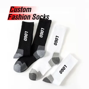 Custom Athletic Running Cushioned Sports Socks Standard Comfortable Daily Crew Spring Embroidered Anti Slip Socks