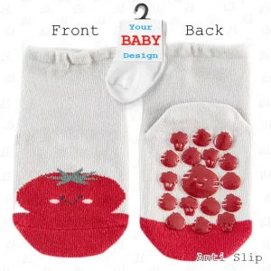 Custom Baby Design Socks Kids Tomato Cute Red Trampoline Cartoon Indoor No Slip Cotton Breathable Socks