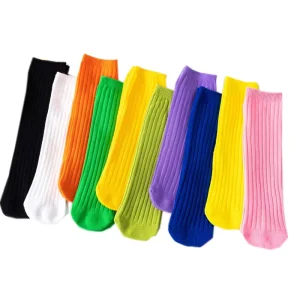 Custom Baby Kids Socks Bright Color Little Girl Slouch School Socks