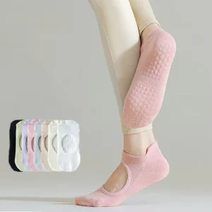 Custom Backless Cotton Sport Anti Slip Gym Dance Grip Yoga Pilates Ankle Socks