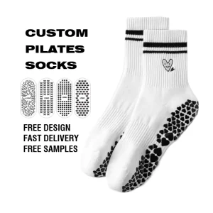 Custom Ballet Ribbon Pilates Grip Socks Anti Slip Yoga Socks for Women Personalized Logo Dance Barre Socks Factory