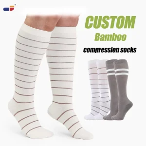 Custom Bamboo Compression Socks 20 30mmHg Medical Graduated Support Anti Odor Bamboo Viscose Compression Running Socks
