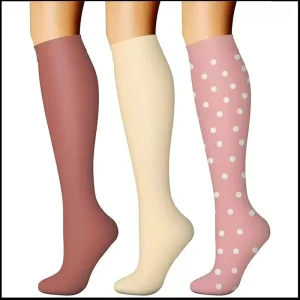 Custom Bamboo Compression Socks Spring Jacquard Own Logo Design Knee High Pregnancy