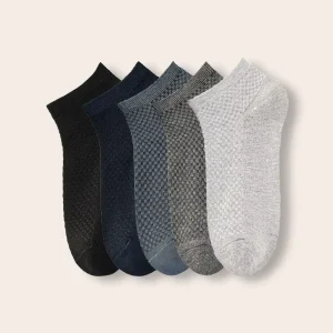 Custom Bamboo Cotton Socks Low Cut Men’s Invisible Socks Pure Color Black White Gray Business Ankle Socks