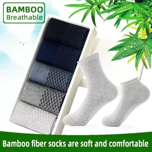 Custom Bamboo Socks Low MOQ Custom Logo Crew Length Business Men’s Dress Socks Summer Bamboo Cotton Fiber Socks With 5 Colors