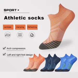 Custom Breathable Athletic Ankle Socks Arch Support Compression Sports Socks for Men Women