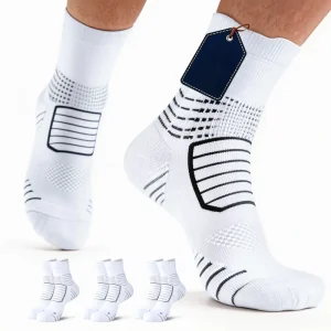 Custom Breathable Compression Socks Jacquard Compression Sport Socks Crew Length Recovery Support Basketball Socks