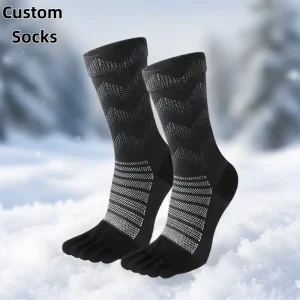 Custom Breathable Five Toe Winter Hiking Socks Outdoor Sports Merino Wool Socks