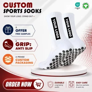 Custom Breathable Mesh Sports Socks for Adults Autumn Knitted Casual for Soccer Nonslip Football Sock Grip Nonslip Socks