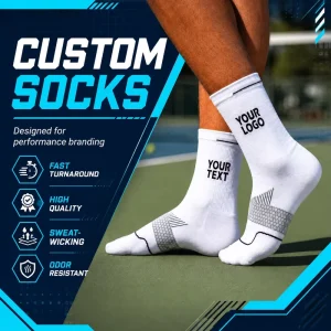 Custom Breathable Sports Socks Custom Brand Logo Athletic Men’s Tube Socks Basketball Running Sport Crew Socks