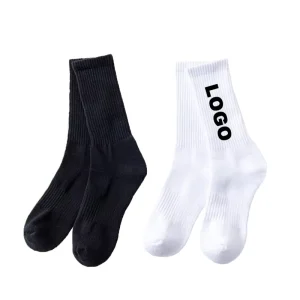 Custom Breathable Woven Design Bamboo Sports Socks Unisex Solid Color Knitted
