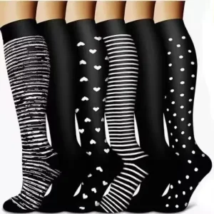 Custom Bulk Classic Black Knee High Compression Socks for Men Women Kids