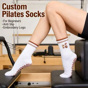 Custom Bulk Crew Pilates Socks Grip Anti Slip Soft Cotton Breathable Yoga Spring