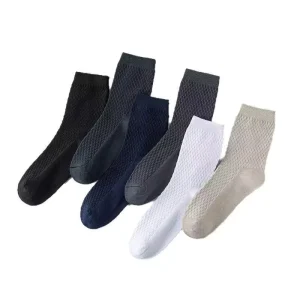 Custom Business Dress Socks for Men Spandex Polyester Cotton Blend Breathable Anti Slip Quick Dry Thick Crew Socks