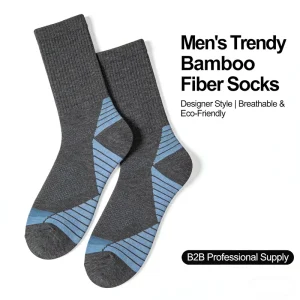 Custom Business Sport Crew Socks Breathable Bamboo Fiber Sock for Spring Bamboo Socks Suppliers for USA Market