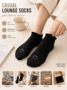 Custom Casual Lounge Socks Soft Cotton Everyday Wear Socks Manufacturer