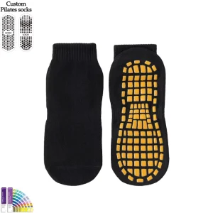 Custom Children’s Breathable Eco Friendly Anti Foul Non Slip Knitted Ankle Yoga Socks Cuff Bottom Design Moisture Wicking Body