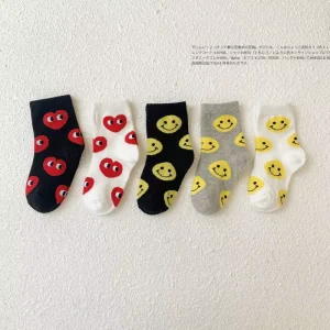 Custom Children’s Cotton Socks Custom Sports Kids Funny School Socks Kids Grip Socks With Silicon Button