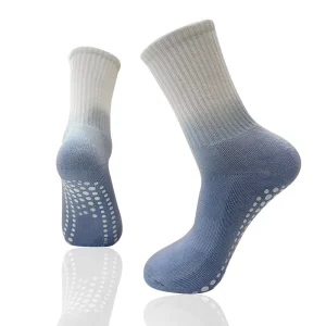 Custom Children’s Gym Socks Non Slip Knitted Crew Socks Breathable Comfort Fit Cuff Bottom Logo Positions Custom Colors Packing