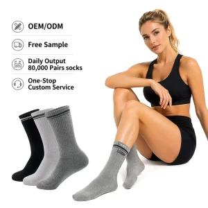 Custom Classic Crew Socks 4 Colors Cotton Mid Calf Sport Socks for Men Women Business Daily Logo OEM
