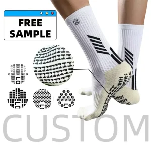Custom Classic Men’s 100% Cotton Sports Running Crew Socks Summer Grip Football Socks with Bottom Logo Thin Knitted Technique
