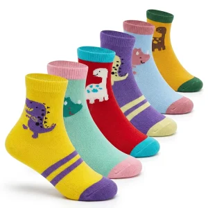 Custom Color Colorful Breathable Anti Slip Cute Design Children Crew Socks Soft Combed Knitted School Sports