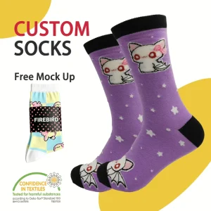 Custom Colorful Design Dress Socks Fancy Novel Socks Unisex Socks Breathable Cotton Socks