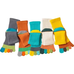 Custom Colorful Kids Five Toe Cotton Sport Socks Fashion Crew Athletic Socks for Children