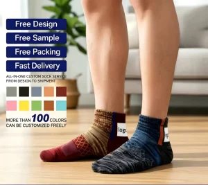Custom Compression Sports Socks Full Terry Padding Breathable Medium Thickness Youth Cotton Spandex