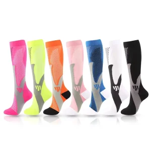 Custom Compression Sports Socks Knee High Performance Breathable Athlete Running Cycling Compression Socks