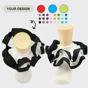 Custom Cotton Children Double Color Baby Kids Ribbon Socks Beautiful Princess Lace Frilly Ruffle Socks for Girls