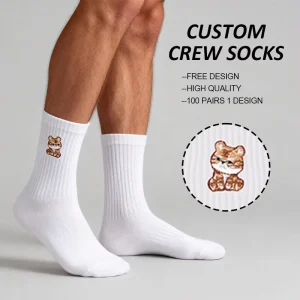 Custom Cotton Crew Socks Embroidery Sports Socks with Logo