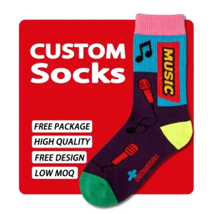 Custom Cotton Crew Socks Unisex Thick Professional Basketball Sports Socks Custom Pattern All over Socks