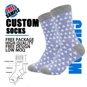 Custom Cotton Dress Socks Knitted High Quality Pattern School Daily Business Socks