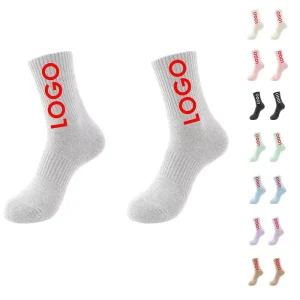 Custom Cotton Fashion Grip Dress Sports Socks Embroidery Design Sock With Logo Breathable Sports Socks
