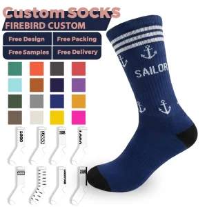 Custom Cotton Socks Crew Jacquard Socks Cool Knitted Breathable Athletic Men Cotton Sports Socks Men