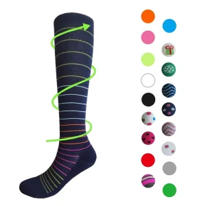 Custom Cotton Sports Compression Stocking 15-20 20-30mmgh Athletic Compression Socks for Women Youth Spring Knee