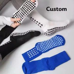 Custom Crew Anti Slip Grip Soccer Football Socks Men’s Cotton Non Slip Football Training Socks