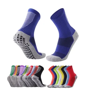 Custom Crew Breathable Anti Bacterial Knitted Sports Socks with Non slip Foot Design for Men