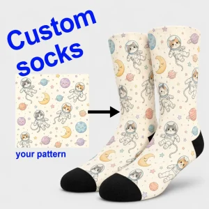 Custom Crew Children & Youth Autumn Digital Printing Cotton Socks Factory OEM Private Label