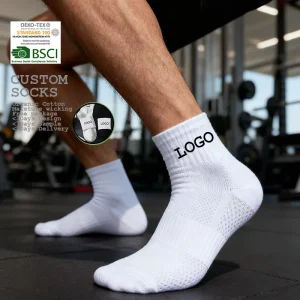 Custom Crew Compression Sports Ankle Socks OEM Service Luxury Athletic Cotton