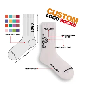 Custom Crew Cotton Unisex Socks Designer Made Your Own logo Unisex Sox Socks
