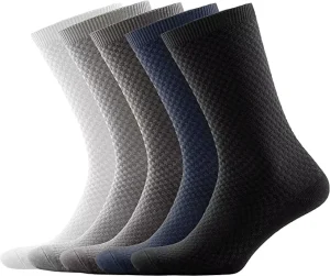 Custom Crew Dress Socks for Men Bamboo Socks with Anti Bacterial Feature Logo on Bottom Body