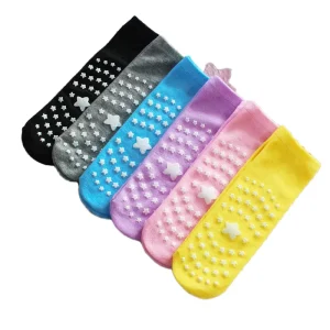 Custom Crew Kids & Youth Grip Socks Anti-slip Breathable Summer Knitted Letter Pattern Body Logo Trampoline Socks