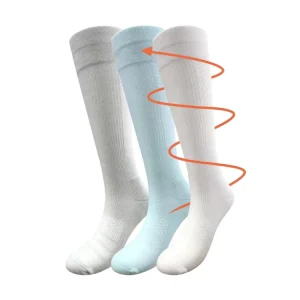 Custom Crew Knee High OTC 15 20mmhg Eco Friendly Recycled Polyester Knitted Compression Socks for Spring Sports