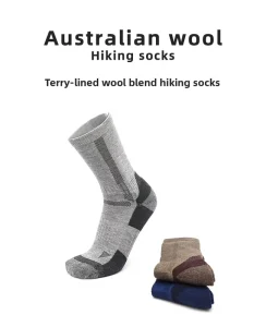 Custom Crew Outdoor Wool Socks Abrasion Resistant Hiking Mountaineering Ski Socks Breathable Sweat Wicking Winter Sock