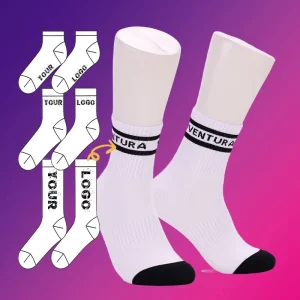 Custom Crew Sock Custom Logo Men Sports Crew Sock Cotton Gym Athletic Socks