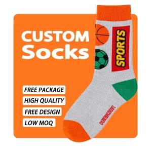 Custom Crew Socks Cotton Children & Men Anti-Slip Breathable Colorful Pattern Custom Logo Dress Socks